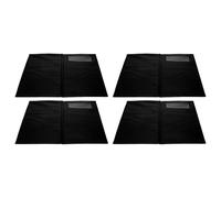 VILLCASE 4 Pezzi Presentatore di Assegni per Ristoranti 10x5,5 Pollici Nero | Pelle Sintetica e Antirovesciamento, Elegante Impronta Oro Grazie, per Caffè e Bar