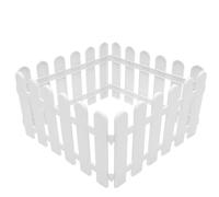 VILLCASE 4 Pezzi Recinzione Bianca in Plastica per Giardino, Bordatura Decorativa Riutilizzabile per Prato e Vaso da Fiori, Semplice Stile Pastorale per Decorazioni Esterne