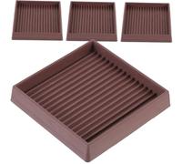 VILLCASE 4 Pezzi Tappetino antiscivolo supporto impedisce ai mobili di scivolare pavimento protettori pastiglie per mobili Protezioni per pavimenti plastica Light Brown