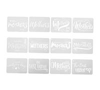 VILLCASE 4 Set di Stencil per Pittura Murale per La Festa della Mamma Modelli per Pittura per Ragazzi E Ragazze Stencil Riutilizzabili Caratteri 12 Pezzi * 4