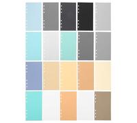 VILLCASE 40 Fogli Carta Colorata per Ricarica Quaderno Punch Carta Interna per Planner Accessori Sciolti per Diario e Organizer