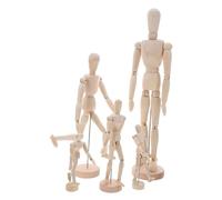 VILLCASE 5 Pezzi Manichini Artista in Legno Snodabili con Supporto Modelli Regolabili per e Studio Anatomico Figure Flessibili per Schizzi e Decorazione Scrivania