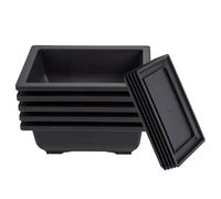 VILLCASE 5 set Vasi per Piante in Plastica Rettangolari con Sottovasi Profondi Vasi Piccoli per Bonsai Piante e Fioriere da Interno ed Esterno Resistente e Duraturo per Giardino Balcone e