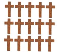 VILLCASE 50 Pezzi croce ciondolo fai da te Decorazioni crocifisso per collane ciondolo per collana da uomo amuleti religiosi arredamento collane da uomo croce di Gesù artigianato in legno