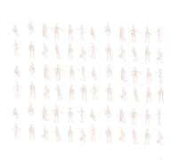 VILLCASE 50 Pezzi Miniature Figurine Bianche in Plastica Scala 1:300 Modelli di Persone per Progetti Scolastici e Paesaggi in Miniatura per Decorazioni DIY