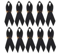 VILLCASE 50 Pezzi Spilla Nastro Nero per Funerale in Poliestere con Design a Fiocco Classico e Spille da Balia, per Commemorazione e Giorno della Memoria
