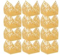VILLCASE 50 Pezzi Tazze di Carta a Forma di Fiore Oro per Cioccolatini, Involucro per Dolci e Tartufi, per Showers e Feste Nuziali