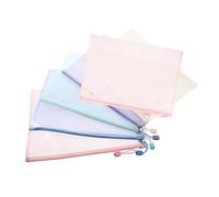 VILLCASE 6 pezzi Buste Zip Colorate Impermeabili per Documenti Ufficio e Viaggio Tasche in Rete Spesse con Chiusura Zip Facile Organizer Capacità per File Foto e Cancelleria