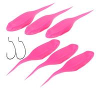 VILLCASE 6 Pezzi Esca Morbida in Silicone Compatta e Portatile Pezza Rosa | Uso in Fiumi e Laghi, per Appassionati di Pesca, Effetto Richiamo Aumentato, Pezzi Anti-luce