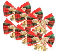 VILLCASE 6 Pezzi Mini Fiocco Natalizio in Ferro e Stoffa Campanello | Cappelli Fai da Te e Rami D’albero, Decorazione Rapida per Ghirlande e Feste Natalizie