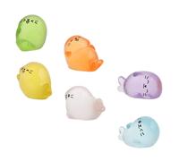 VILLCASE 6 pezzi Miniature Foche in Resina Colorate per Micro Paesaggi e Decorazioni Giardino Figurine Mini per Casa Bambole e Accessori Fattoria Fatata