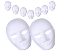 VILLCASE 9 Pezzi Maschera di Carta Bianca Vuota per Feste e Corsi di Pittura, Dipinta a Mano per Stimolare la Creatività, Materiale Carta Ecologica per Maschere Fai da Te