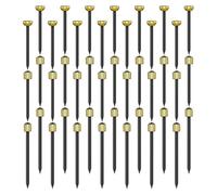 VILLCASE 90 Pezzi Chiodi da Muro con Testa in Acciaio Nero e Ottone, Chiodi per Appendere Quadri e Cornici su Cartongesso, Ferramenta Resistente per Decorazioni Parete Domestiche e Ufficio