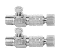 VILLCASE Adattatore Rapido in Metallo per Aerografo Valvola di Controllo Flusso Aria, Connettore e Raccordo Compressore, Set 2 Pezzi per Pittura Artistica e Modellismo