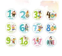 VILLCASE Adesivi Mensili Per Ragazzo Ragazza e Adesivi Per Le Tappe Fondamentali, Set Da 12 Pezzi in Carta, Riutilizzabili, Decorazioni Per Album Fotografico e Ricordi Mensili Del Ragazzo Ragazza