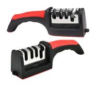 VILLCASE Affilacoltelli Manuale per Forbici e Cutter, Sistema di Affilatura a 4 Fasi, Adamas e Pp, Compatto e Portatile, per Attività Outdoor