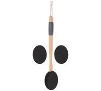 VILLCASE Applicatore per Pulizia e Massaggio con Manico in Legno per Lozione Schiena e Spazzola Corpo Eva Nero Setole Naturali, Strumento Versatile con Impugnatura Migliorata