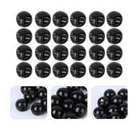 VILLCASE Bottoni di Perle Piatti Mezzi Tondi 50 Pezzi Neri 0,6 CM per Decorazioni di Abbigliamento e Bricolage Fai da Te