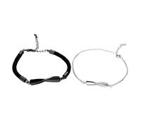 VILLCASE Braccialetti di Coppia Neri e Anello a Nastro Catene Decorative da Polso per Studenti Accessorio Creativo per Feste e Compleanni