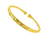 VILLCASE Braccialetto da Donna in Ottone Placcato Oro, Bracciale Semplice a Bocca Aperta Stile Respiro, Gioiello Femminile Ispessito Elegante per Matrimoni e Regali