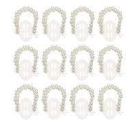 VILLCASE Braccialetto da Sposa Elegante Perle Artificiali, Fascia Elastica da Polso Bianca, 12 Pezzi, Leggero e Comodo, per Cerimonie e Matrimoni