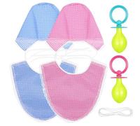 VILLCASE Cappello, Bavaglino e Ciuccio Costume Adulto Bebè Set 2 Design Pratico e Plastica, per Feste e Raduni Divertenti