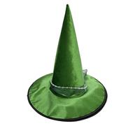 VILLCASE Cappello da Strega Verde a Punta Alto e Curvo Leggero e Confortevole per Feste a Tema e Celebrazioni di Halloween