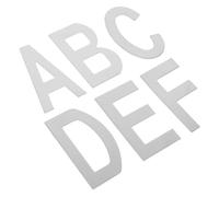 VILLCASE Cartelli Autoadesivi in Acciaio Inox per Porta, Lettere Adesive Argentate per Casa, Hotel e Ufficio, Targhe Numeriche Resistenti Agli Agenti Atmosferici, Set da 6 Pezzi A-f,