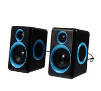 VILLCASE Casse Sonore per Computer USB 2.0 Mini Portatili 2 Pezzi Riproduzione Musicale, Materiali ABS/pu, per Ufficio e Notebook Colore Blu