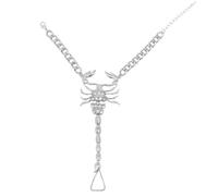 VILLCASE Cavigliera in Lega a Forma di Scorpione Cristalli, Gioiello Delicato e Pratico per Donna e Ragazza, Accessorio alla Moda come Regalo