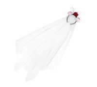 VILLCASE Cerchietto da Donna Halloween in Tulle Bianco, Accessorio Adattabile e Confortevole per Feste a Tema e Costumi da Sposa Fantasma