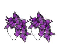 VILLCASE Cerchietto Farfalla per Donna e Ragazza 2 Pezzi in Plastica, Design Elegante e Resistente che Non Si Deforma, per Eventi Speciali e Feste di Carnevale