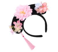 VILLCASE Cerchietto per Chioma della Dinastia Qing Elegante in Cotone di Seta e Abs Antiscivolo per Ragazze, Accessorio Vintage per Cosplay e Outfit Quotidiani