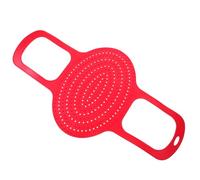 VILLCASE Cestino per Barbecue in Silicone Rosso Manico Antiscivolo e Antiscottatura, Accessorio per Pollame e Grigliate in Forno o Barbecue Familiare