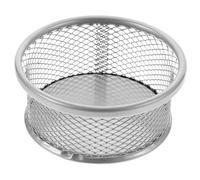 VILLCASE Cestino Porta Graffette in Metallo Argento per Scrivania Organizer Multifunzione per Piccoli Accessori Ufficio Compatto per Fermagli e Cancelleria