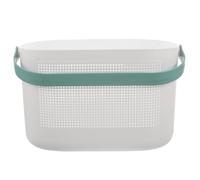 VILLCASE Cestino Portaoggetti Bagno in Verde con Manico Design Traforato per Drenaggio Multiuso per Doccia Cucina e Dormitorio Pratico e Portatile