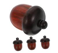 VILLCASE Ciondoli Ghianda Tema Autunno e Ringraziamento 4 Pezzi in Legno Fatti a Mano con Foro per Appendere, Decorazioni Versatili per Gioielli Fai da Te
