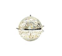 VILLCASE Ciondolo per Collane 48mm in Rame Design a Cerchio Chiuso e Sfera a Forma Rotonda Argento, Porta Profumo Solido per Aromaterapia DIY