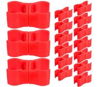 VILLCASE Clip per Asta Portabandiera 16 Pezzi, Adattatore per Bastoncini da Agilità nel Calcio, Accessori per Percorsi a Ostacoli per Allenamenti Esterni, Rosso
