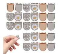 VILLCASE Clip per Lacci Scarpe 32 Pezzi in Ferro Chiusura Facile No-tie Decorativa a Forma di Fiore di Margherita per Sneaker Sportive