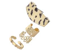VILLCASE Clip per Orecchio e Materiale Acrilico e Metallo Donna Set di 4 Design Leopardato Retrò Leggerezza per Feste di Compleanno ed Occasioni Speciali