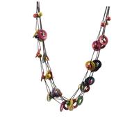VILLCASE Collana Boemia Girocollo Multistrato Perline e Guscio di Cocco Colorato, Gioielli Vintage Casual per Donna, Adatta per Uso Quotidiano, Feste e Spiaggia