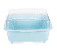 VILLCASE Contenitore per Posate e Bacchette Coperchio Trasparente, Scolapiatti Chiuso in Plastica, Grande Capacità per Organizzare Utensili nella Cucina di Casa