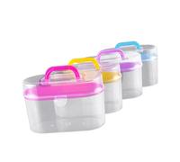 VILLCASE Contenitore Plastica Doppio per Cucito con Manico Rotante e Chiusura a Pressione Organizer Portatile per Accessori Cucito Dimensioni Colore Casuale Colore Casuale