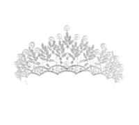 VILLCASE Corona da Sposa Strass 1 Pezzo, Tiara Nuziale Donna Elegante, Copricapo per Feste, Balli di Gala e Uso Quotidiano, Accessorio Chioma Cerchietto Raffinato