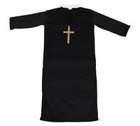 VILLCASE Costume da Prete per Halloween Uomo in Poliestere e Cotone Nero Creative per Party e Feste a Tema