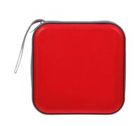 VILLCASE Custodia per CD Auto Cerniera in Plastica Rigida Rossa Porta 40 CD/Dvd Protezione Antigraffio Portatile Corda per Viaggio e Organizzazione Casa