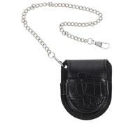 VILLCASE Custodia per Orologio da Tasca in Pelle Effetto Bambù Nera, Portatile Spazio per Conservazione, per Viaggio