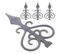 VILLCASE Decorazioni per Recinzioni 4 Pezzi in Ferro Terminali a Punta da 160 MM per Giardino Esterno Stile Europeo Protezioni Pali