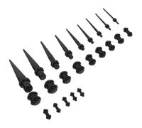 VILLCASE Dilatatore Orecchio 23 Pezzi 1,3-10mm in Acrilico Nero | Lobi e Piercing, Leggero e Adatto AI Primi Allargamenti, Scala Graduale 1, 3-10mm
